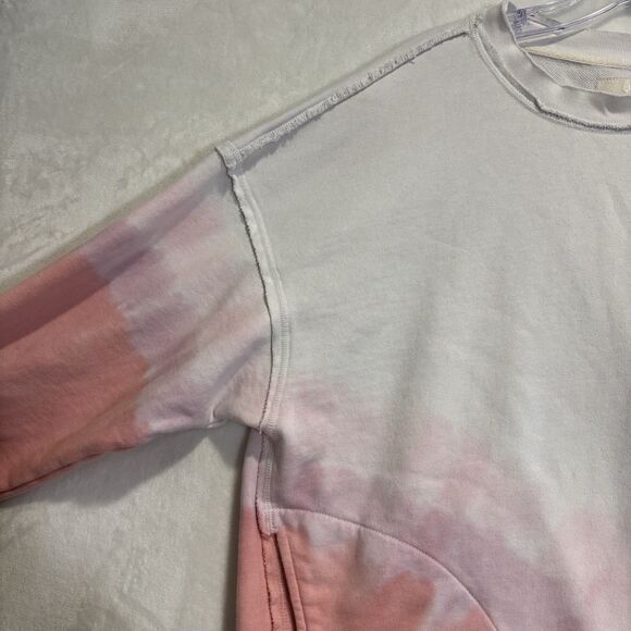 FP Movement Free People Pink Ombré Crew Oversized Sweatshirt Pockets Size Small - Picture 2 of 16